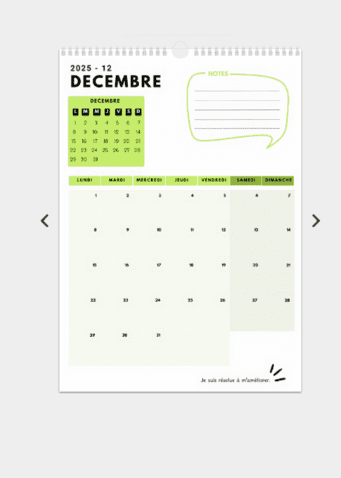 Calendrier mural 2025 - Pensées positives