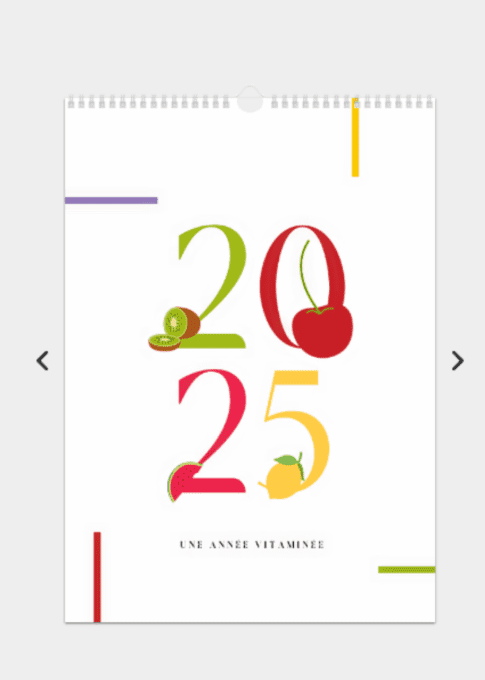 Calendrier mural 2025 - Fruits