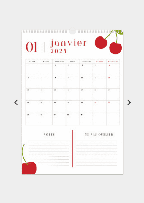 Calendrier mural 2025 - Fruits