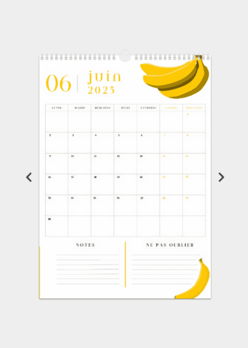 Calendrier mural 2025 - Fruits