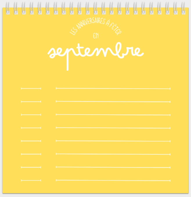 Calendrier des anniversaires à poser  