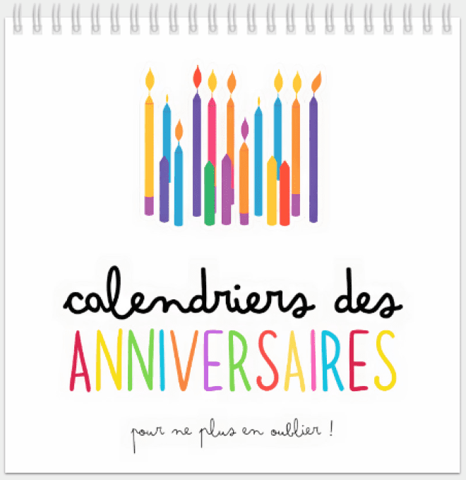 Calendrier des anniversaires à poser  